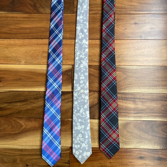 Nordstrom 1901 Men's Lot of 3 Ties Plaid Floral - Picture 1 of 12